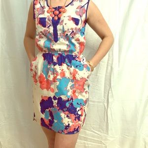 Aqua dress xs floral blue and pink